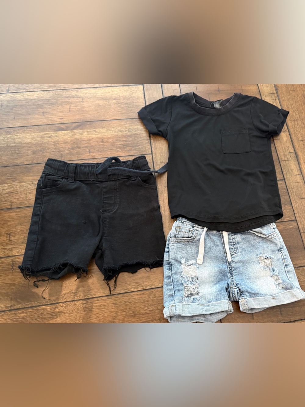 Little Bipsy Jean and Black Shorts Bundle with Pocket Tee